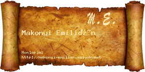 Makonyi Emilián névjegykártya
